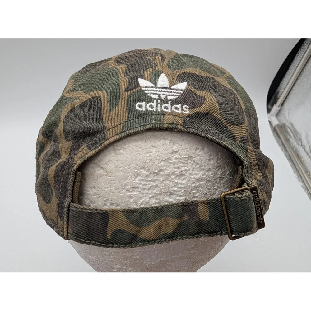 Adidas Originals Camo Trefoil Baseball Cap Green Brown Camouflage Hat OSFW
